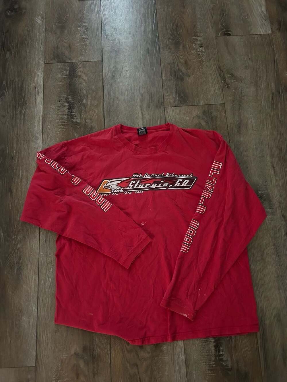 Choice Apparel 65th Annual Bike Week Sturgis SD 2005 Red Long Sleeve T-Shirt 2XL